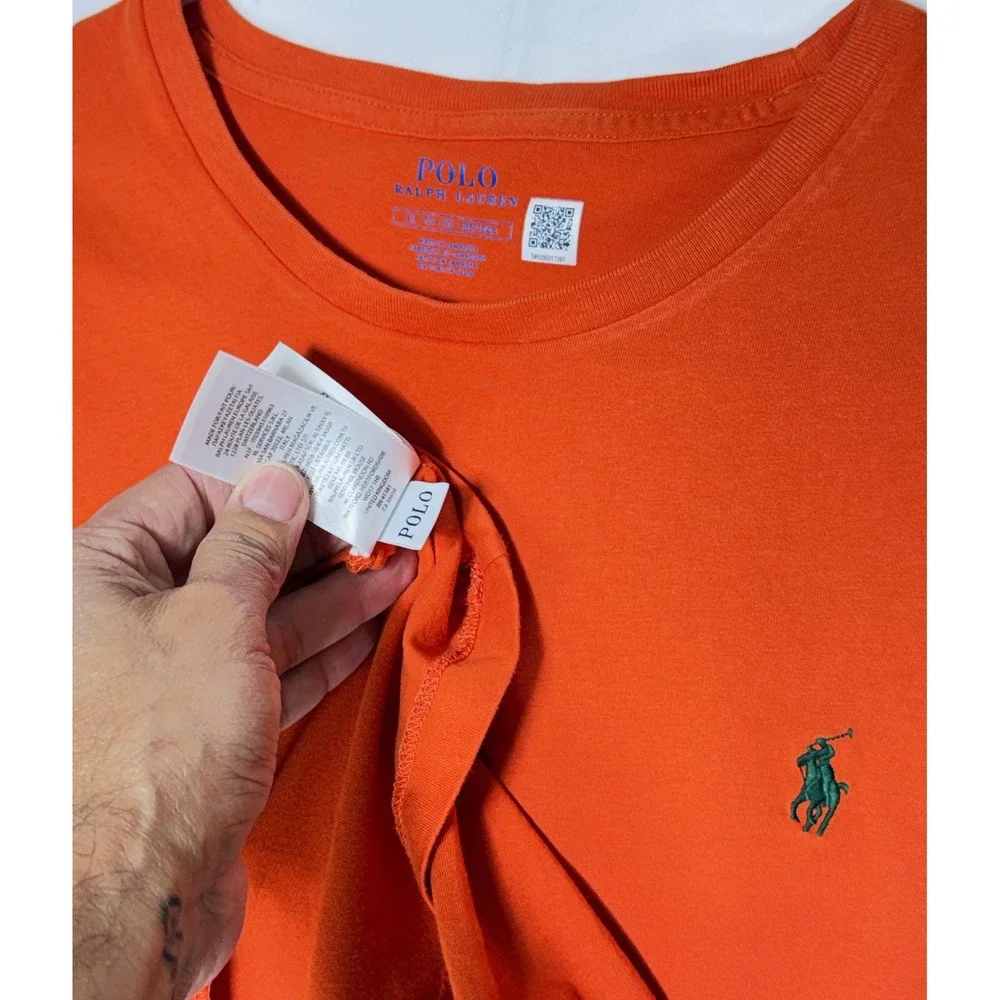 Polo Ralph Lauren Men Orange Short Sleeve Crew Neck T Shirt‎ Tee Size XL